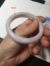 Load image into Gallery viewer, 56.8mm Certified Type A 100% Natural sunny green/white/purple Jadeite Jade bangle BL7-0370
