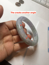 Load image into Gallery viewer, 54mm Certified Type A 100% Natural light green purple Jadeite Jade bangle PC98-9150
