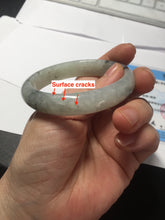 Load image into Gallery viewer, 51.5mm certified Type A 100% Natural icy watery light green white oval Jadeite Jade bangle BS65-7412