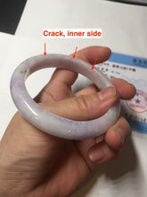 Load image into Gallery viewer, 57.5mm certified 100% natural type A light green/purple/yellow(FU LU SHOU)  jadeite jade bangle BN82-8715