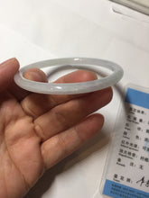 Load image into Gallery viewer, 59.6mm Certified Type A 100% Natural white/light purple round cut Jadeite Jade bangle BG216-8574