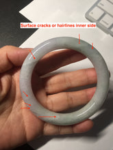 Load image into Gallery viewer, 58.4mm Certified Type A 100% Natural light green chubby round cut Jadeite Jade bangle BM36-0023