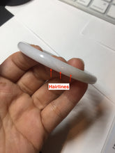 Load image into Gallery viewer, 54.5mm Certified type A 100% Natural light green white purple slim round cut Jadeite bangle BN20-9106