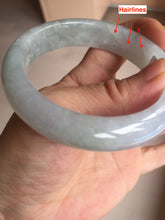 Load image into Gallery viewer, 56mm Certified Type A 100% Natural icy watery light green purple jadeite Jade bangle BK124-3398
