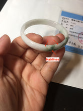 Load image into Gallery viewer, 50.2mm Certified Type A 100% Natural white with floating flowers/purple Jadeite Jade bangle BL92-4677