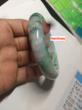 Load image into Gallery viewer, 57.6mm Certified 100% natural Type A sunny green/white jadeite jade bangle AX49-4131
