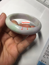Load image into Gallery viewer, 51.5mm certified Type A 100% Natural sunny green purple oval Jadeite Jade bangle PC5-4031
