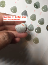 Load image into Gallery viewer, 100% Natural type A icy watery light green white small happy Buddha (拇指佛) jadeite Jade pendant group F131