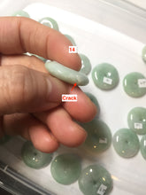 Load image into Gallery viewer, 18-23.5mm Type A 100% Natural light green sunny green white Jadeite Jade Safety Guardian Button donuts Pendant group AA67