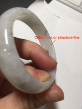 Load image into Gallery viewer, 49mm certified 100% natural Type A icy watery light green/white/purple oval jadeite jade bangle BN40-2854