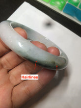 Load image into Gallery viewer, 58mm Certified Type A 100% Natural light green/purple/white/brown Jadeite Jade bangle AH80-0458