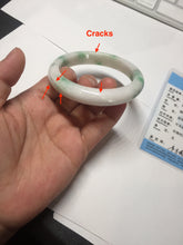 Load image into Gallery viewer, 57mm Certified Type A 100% Natural sunny green/white(白底青) Jadeite Jade bangle AY91-2805