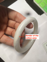 Load image into Gallery viewer, 54.9mm certified 100% Natural white/beige round cut nephrite Jade bangle HT89-7851