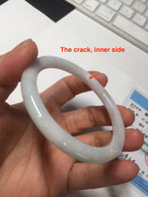Load image into Gallery viewer, 54.8mm 100% natural Type A light purple white slim round cut jadeite jade bangle BM107-4526