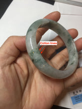 Load image into Gallery viewer, 54.9mm Certificated light green/purple with green floating flowers  jadeite jade bangle S84-7072
