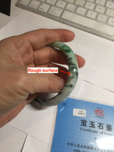 Load image into Gallery viewer, 60mm certified Type A 100% Natural sunny green dark green brown Jadeite Jade bangle AA46-3274