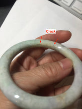Load image into Gallery viewer, 54.5mm Certified Type A 100% Natural light green purple yellow round cut Jadeite Jade bangle GL48-8-4051