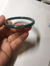 Load image into Gallery viewer, 54mm Certified Type A 100% Natural dark green/blue/gray with Guatemala slim round cut Jadeite bangle BG199-8829
