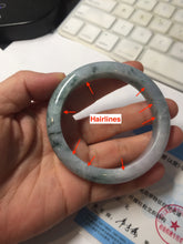 Load image into Gallery viewer, 55mm Certified Type A 100% Natural light green purple with floating flowers Jadeite bangle AY128-6647