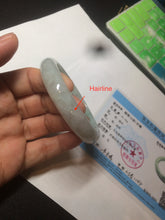 Load image into Gallery viewer, 57mm Certified 100% natural Type A light green/white  jadeite jade bangle BH48-6419