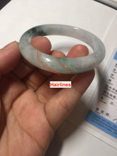 Load image into Gallery viewer, 51.5mm certified Type A 100% Natural sunny green purple oval Jadeite Jade bangle BN43-5137