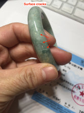 Load image into Gallery viewer, 56mm Certified Type A 100% Natural sunny green gray Jadeite Jade bangle BK131-4417