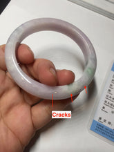 Load image into Gallery viewer, 56.2mm certified 100% natural type A sunny green/purple jadeite jade bangle BN120-8716