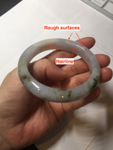 Load image into Gallery viewer, 57.5mm Certified Type A 100% Natural icy watery white purple black brown Jadeite Jade bangle H156-7041