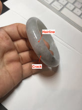 Load image into Gallery viewer, 54.4mm certified 100% natural Type A icy watery white light purple jadeite jade bangle BN8-7071