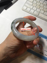 Load image into Gallery viewer, 53.5mm certified 100% natural Type A icy water sunny green/gray/black jadeite jade bangle BP158-5028