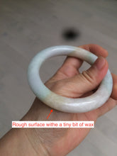 Load image into Gallery viewer, 57.9mm certified 100% natural type A light sunny green/purple/yellow chubby round cut jadeite jade bangle BF33-9221