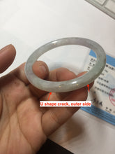 Load image into Gallery viewer, 53.5mm certified 100% natural icy watery light green purple slim round cut jadeite jade bangle PB73-1269