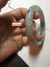 Load image into Gallery viewer, 58.7mm Certified Type A 100% Natural light green/white Jadeite Jade bangle BN15-7081