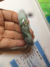 Load image into Gallery viewer, 54.5mm Certified 100% natural Type A sunny green/purple/white jadeite jade bangle Z136-2809