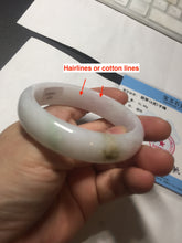 Load image into Gallery viewer, 54mm Certified type A 100% Natural light green purple white Jadeite bangle BP170-1055