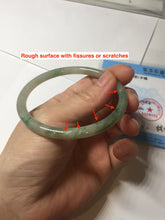 Load image into Gallery viewer, 56mm Certified Type A 100% Natural sunny green/black/gray with dark green floating flowers slim round cut Jadeite bangle PD77-5764