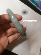 Load image into Gallery viewer, 60mm Certified Type A 100% Natural sunny green/white/purple chubby round cut Jadeite Jade bangle BF3-0028