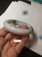 Load image into Gallery viewer, 60mm certified 100% natural type A green white  jadeite jade bangle AY75-1734