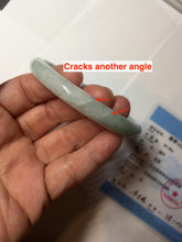 Load image into Gallery viewer, 56.5mm certified 100% natural type A white/sunny green round cut jadeite jade bangle AU36-9818