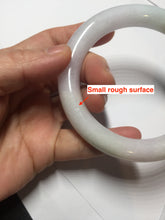 Load image into Gallery viewer, 60.5mm certified 100% natural light green/white/purple chubby round cut jadeite jade bangle BS39-8572