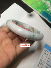 Load image into Gallery viewer, 62.7mm Certified Type A 100% Natural light green/white/brown/purple Jadeite Jade bangle AH84-0438