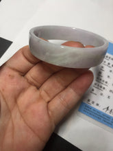Load image into Gallery viewer, 51mm Certified Type A 100% Natural light purple/white square Jadeite Jade bangle BN94-2711