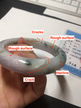 Load image into Gallery viewer, 55.6mm Certified type A 100% Natural sunny green/purple/yellow(Fu LU SHOU) Jadeite bangle BN41-5127