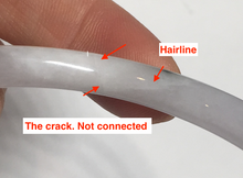 Load image into Gallery viewer, 55.5mm 100% natural Type A icy watery light purple white slim round cut jadeite jade bangle BM106-4527