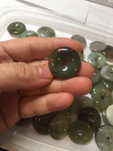 Load image into Gallery viewer, 22-25mm Type A 100% Natural dark green/white/yellow /gray/black Jadeite Jade Safety Guardian Button donut Pendant group PB49 (Add-on items)