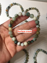 Load image into Gallery viewer, 6-8mm size 52-64mm 100% natural type A green/yellow/brown/black jadeite jade beads bracelet group BL133