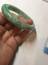 Load image into Gallery viewer, 59mm Certified Type A 100% Natural sunny green gray Jadeite Jade bangle PA126-9888