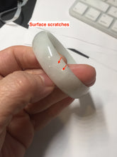 Load image into Gallery viewer, 52.5mm Certificated  Type A100% green/white thin Jadeite Jade bangle F10-1164