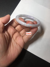 Load image into Gallery viewer, 51.5mm certified 100% natural type A light purple white slim oval round cut jadeite jade bangle BL51-3528