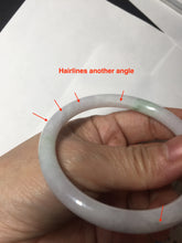 Load image into Gallery viewer, 55.8mm certified 100% natural white sunny green purple slim round cut jadeite jade bangle BL90-4666